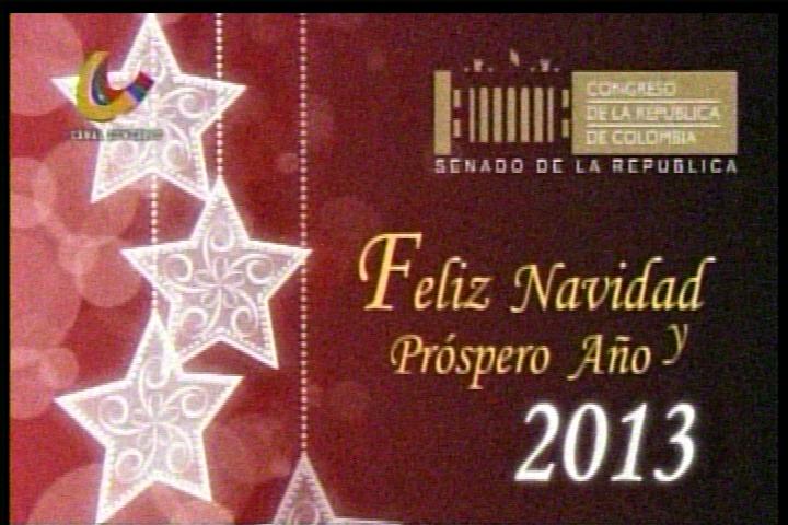 Placa "Felices Fiestas" - Canal de Congreso Colombia 2012/13