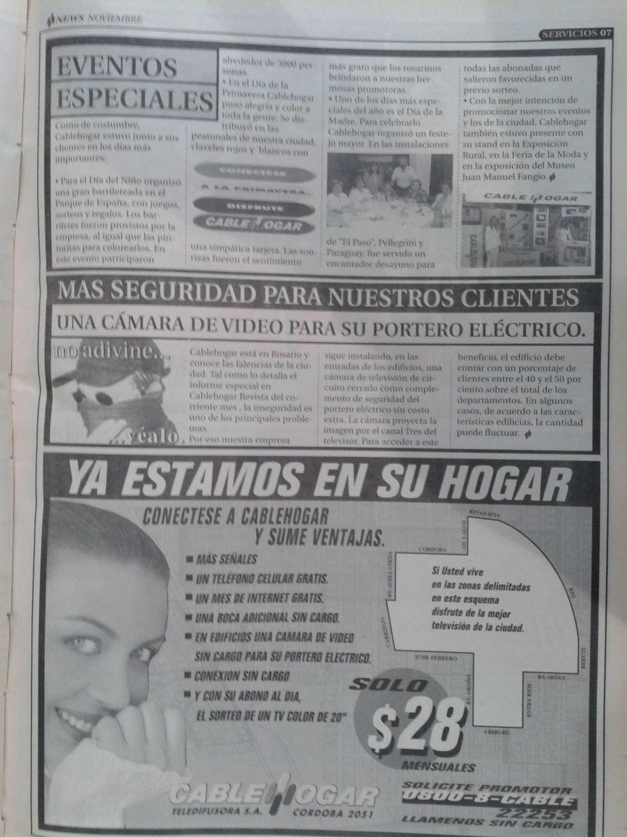 suplemento especial de cablehogar del 1 de noviembre de 1998 del diario el ciudadano(parte 5 de 6)