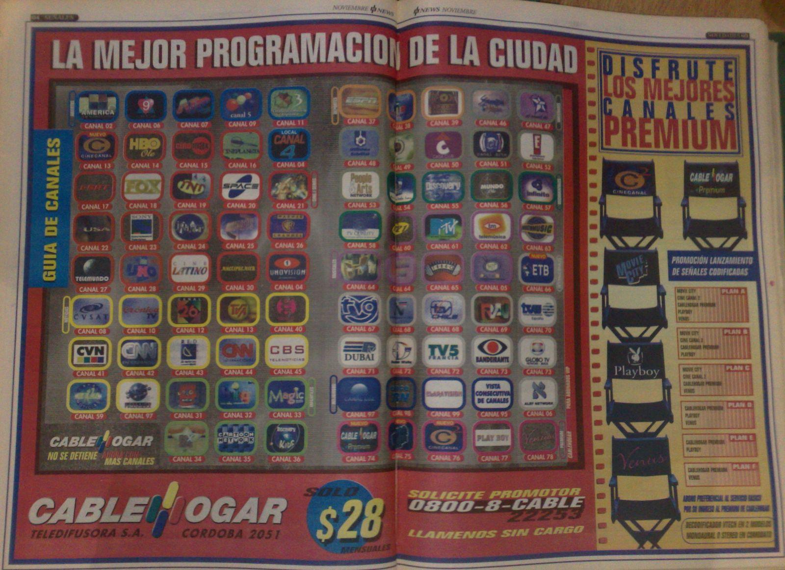 suplemento especial de cablehogar del 1 de noviembre de 1998 del diario el ciudadano(parte 6 de 6)