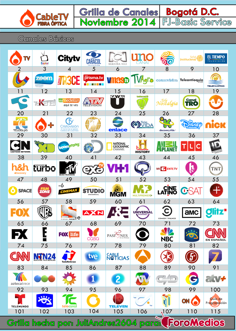 Grilla FJ CableTV Bogota Nov14