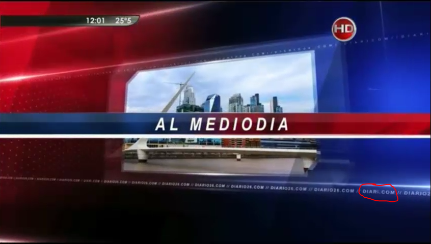 Error de Tipeo en el intro de Vivo al Mediodia - Canal 26
