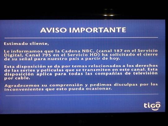 Placa Informativa - Tigo El Salvador - Octubre 2013