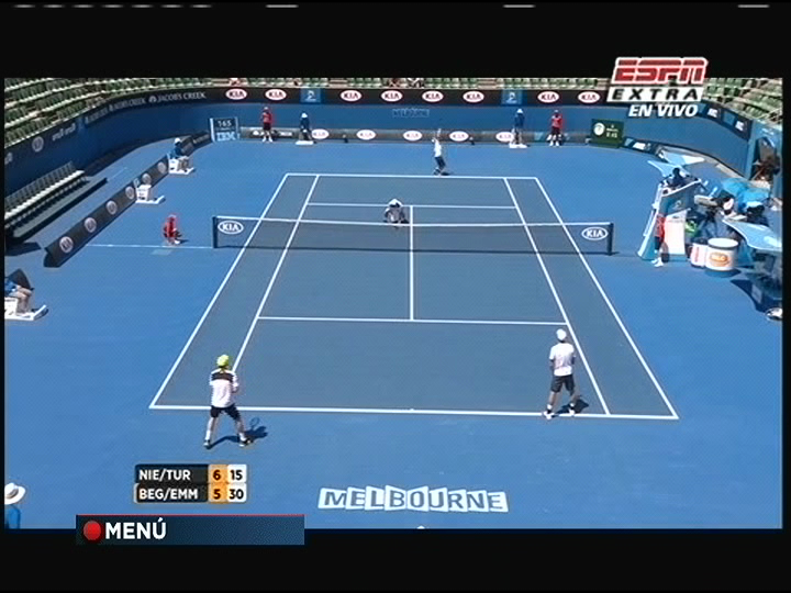 Logo en pantalla de ESPN Extra Abierto de Australia por DirecTV.