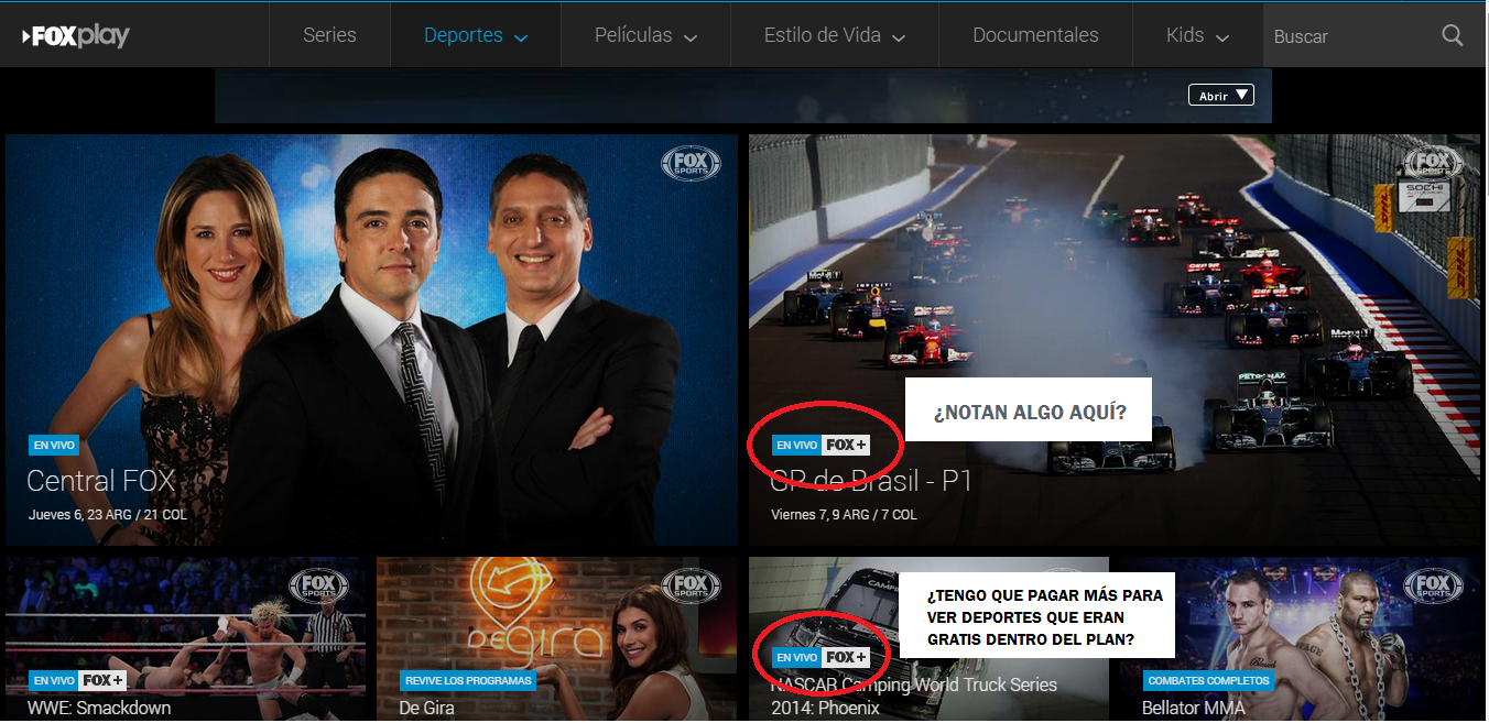Protesta contra Fox+: deportes