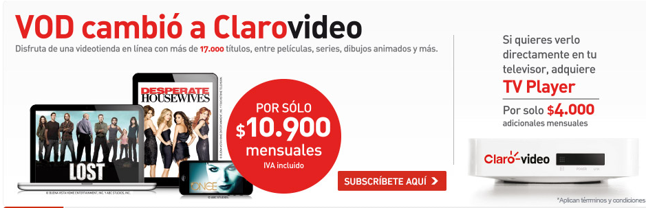 Colombia: VOD de Claro por fuera del aire