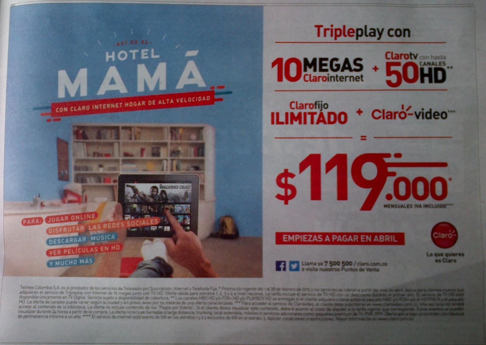Anuncio Claro Colombia (Febrero 2015)