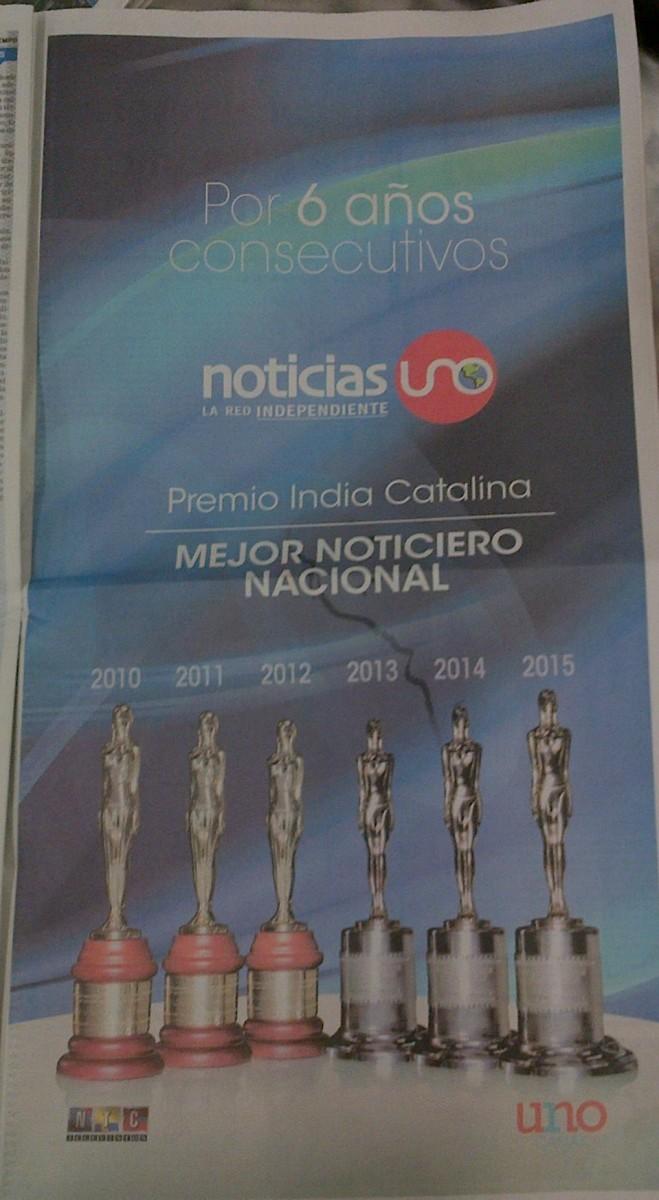 Publicidad "Noticias Uno" Colombia - 2015