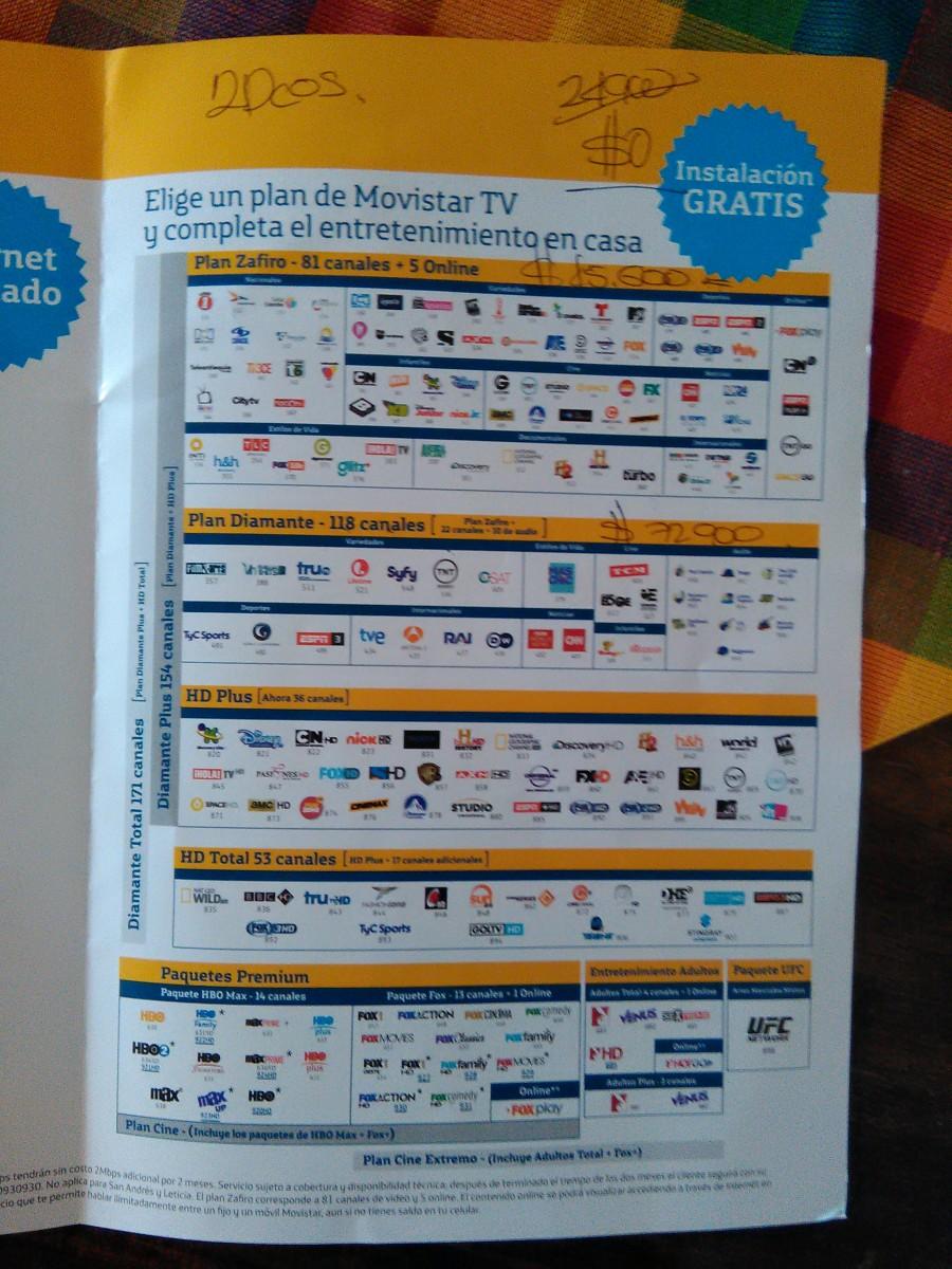 Canales de Movistar TV Colombia - Septiembre/Octubre 2015