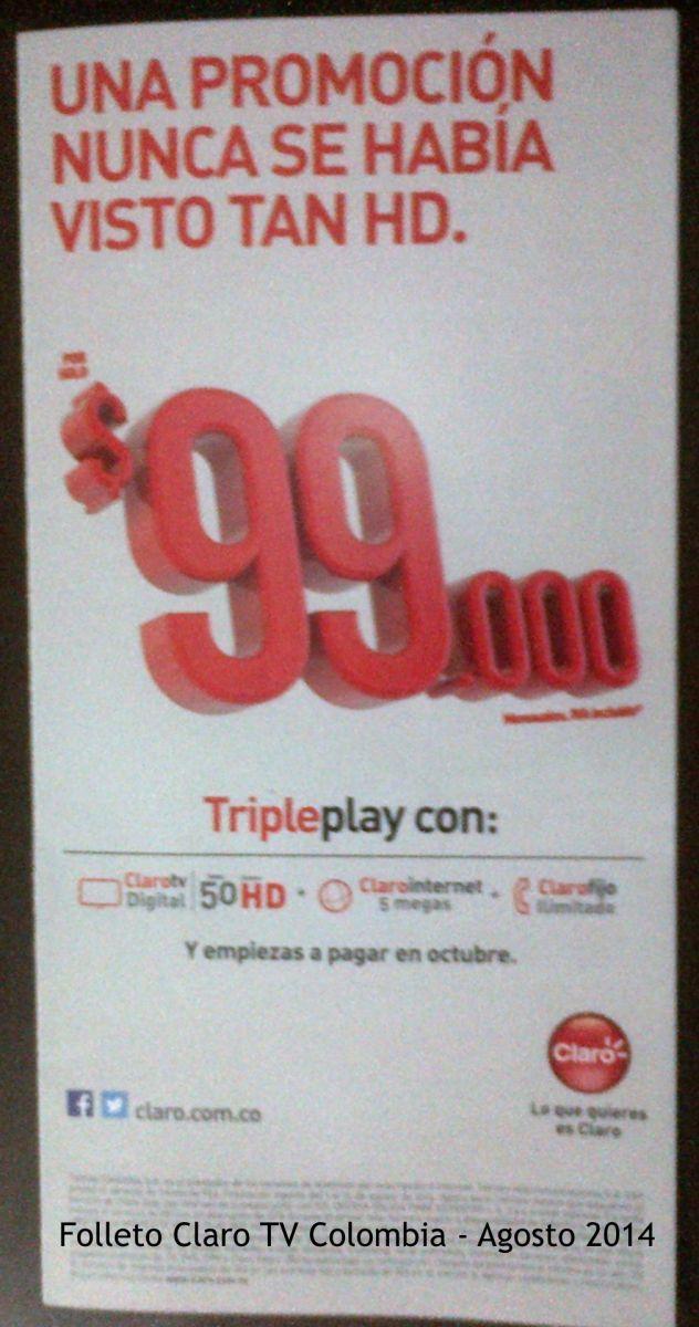 Folleto Claro TV Colombia - Agosto 2014