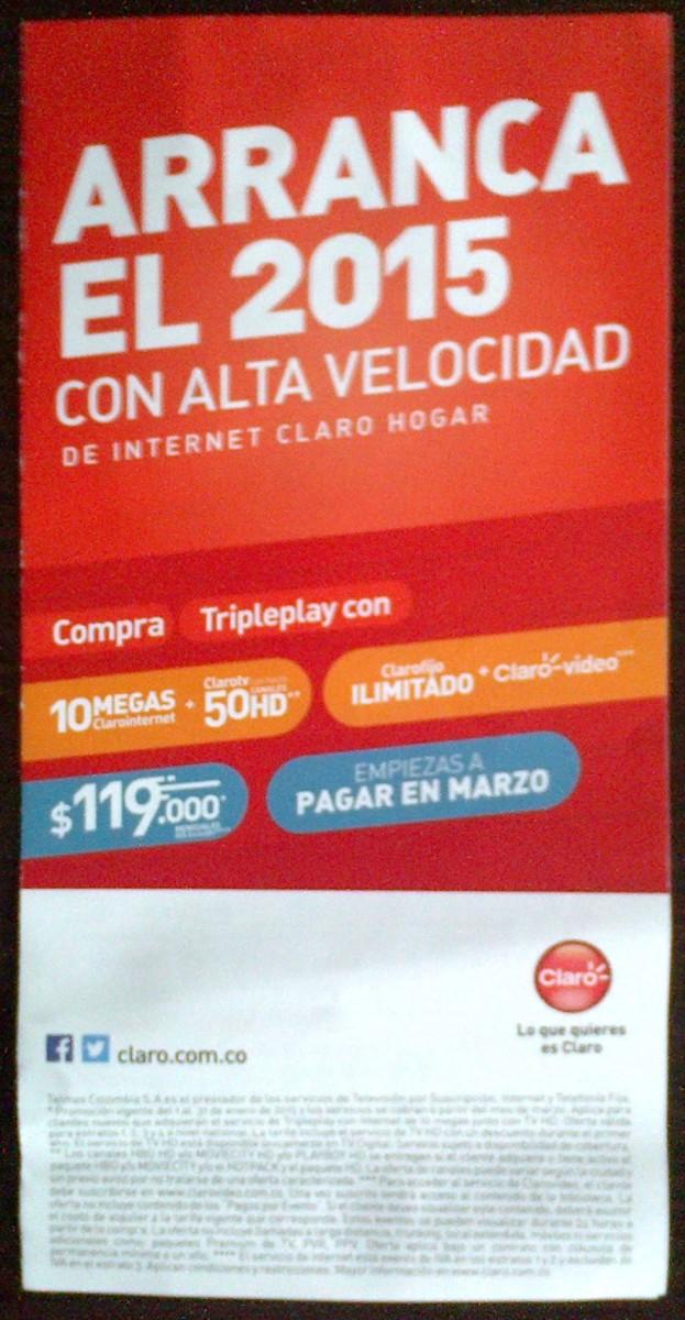 Folleto Claro TV Colombia - Enero 2015