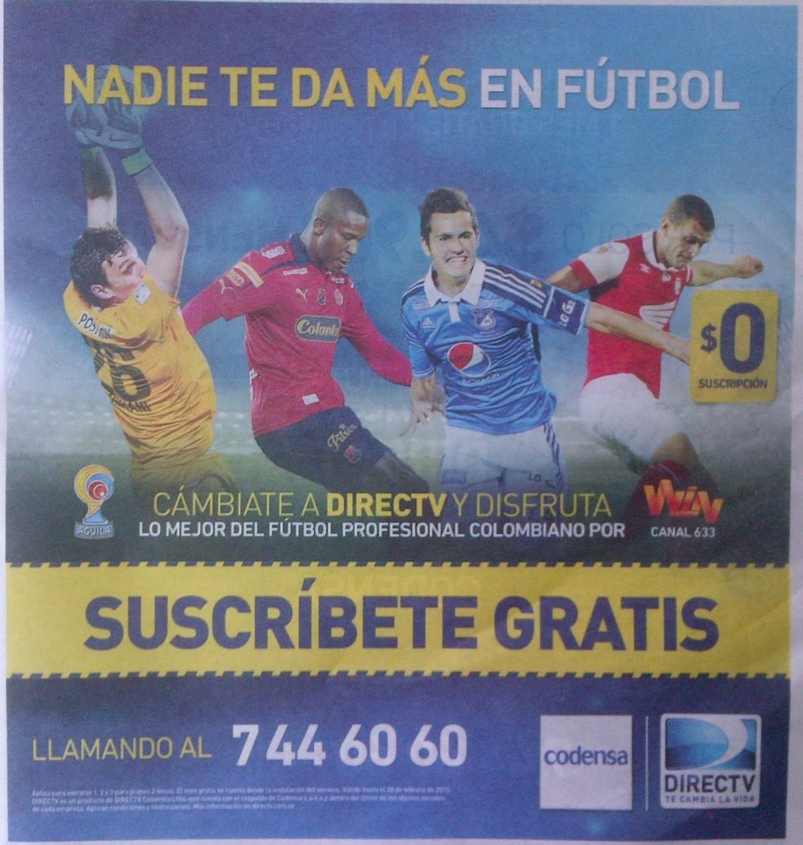 Anuncio DirecTV Colombia 16/2/15