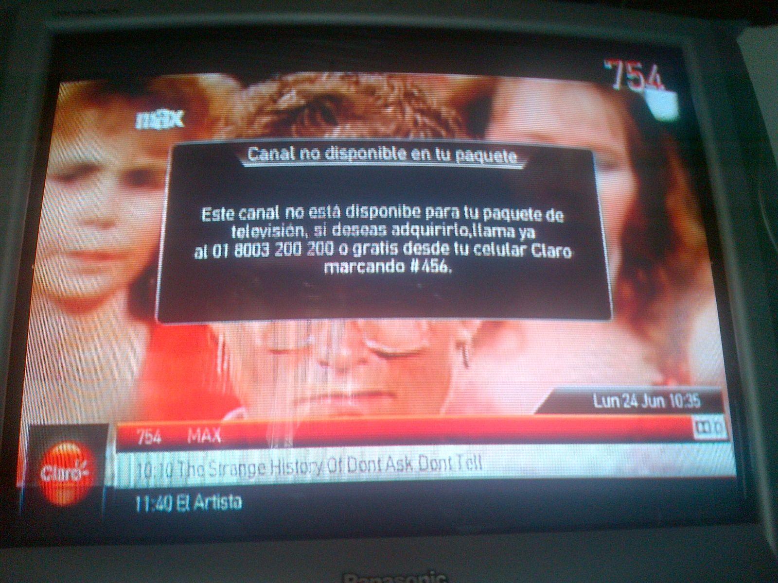 Pifia en Claro TV Digital Básica Villavicencio - 24/6/13