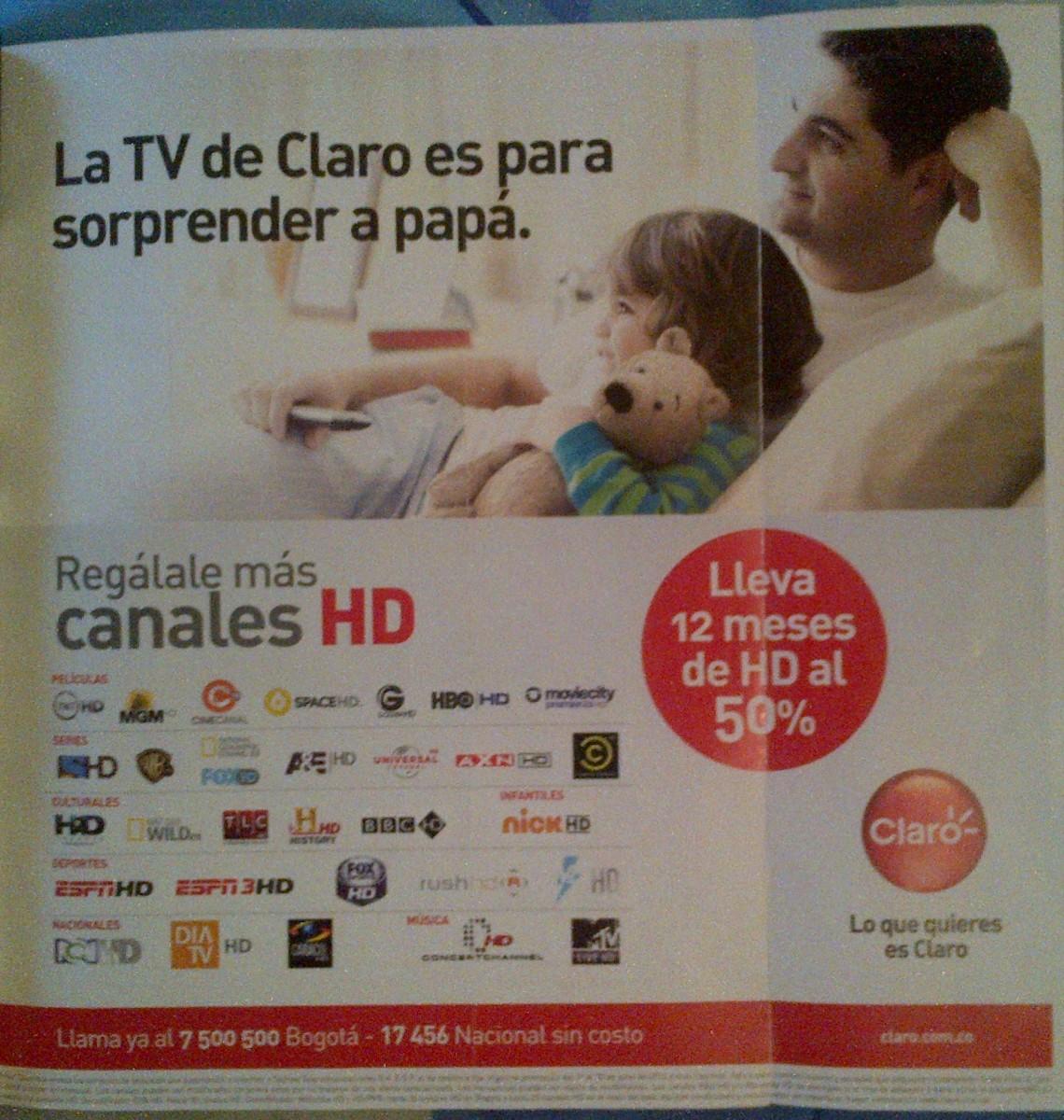 Anuncio Claro TV HD Colombia - Junio 2013