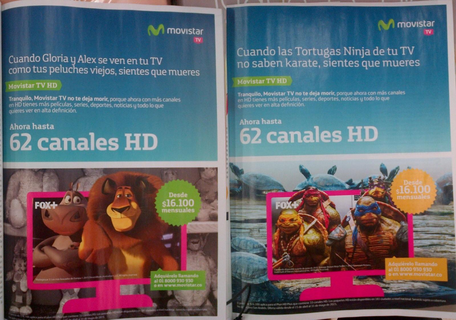 Anuncio Movistar TV HD Colombia -  Mayo 2015
