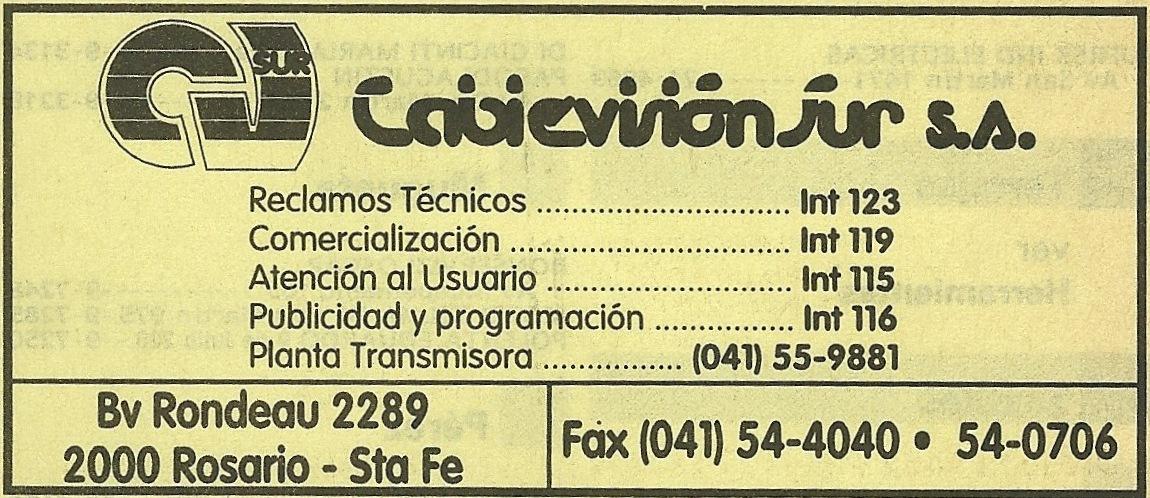 Cablevision Sur Rosario 1995