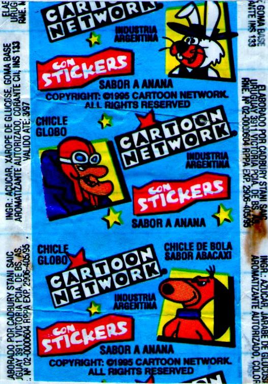 Envoltorio de chicles de Cartoon Network de 1995