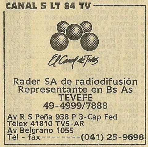 Canal 5 Rosario 1995