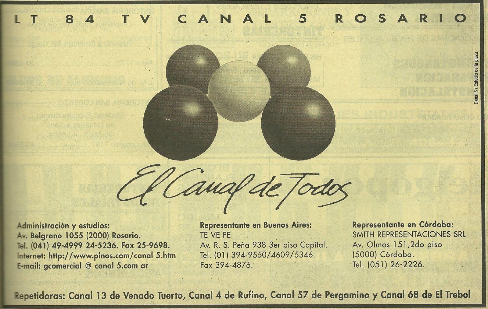Canal 5 Rosario 1997