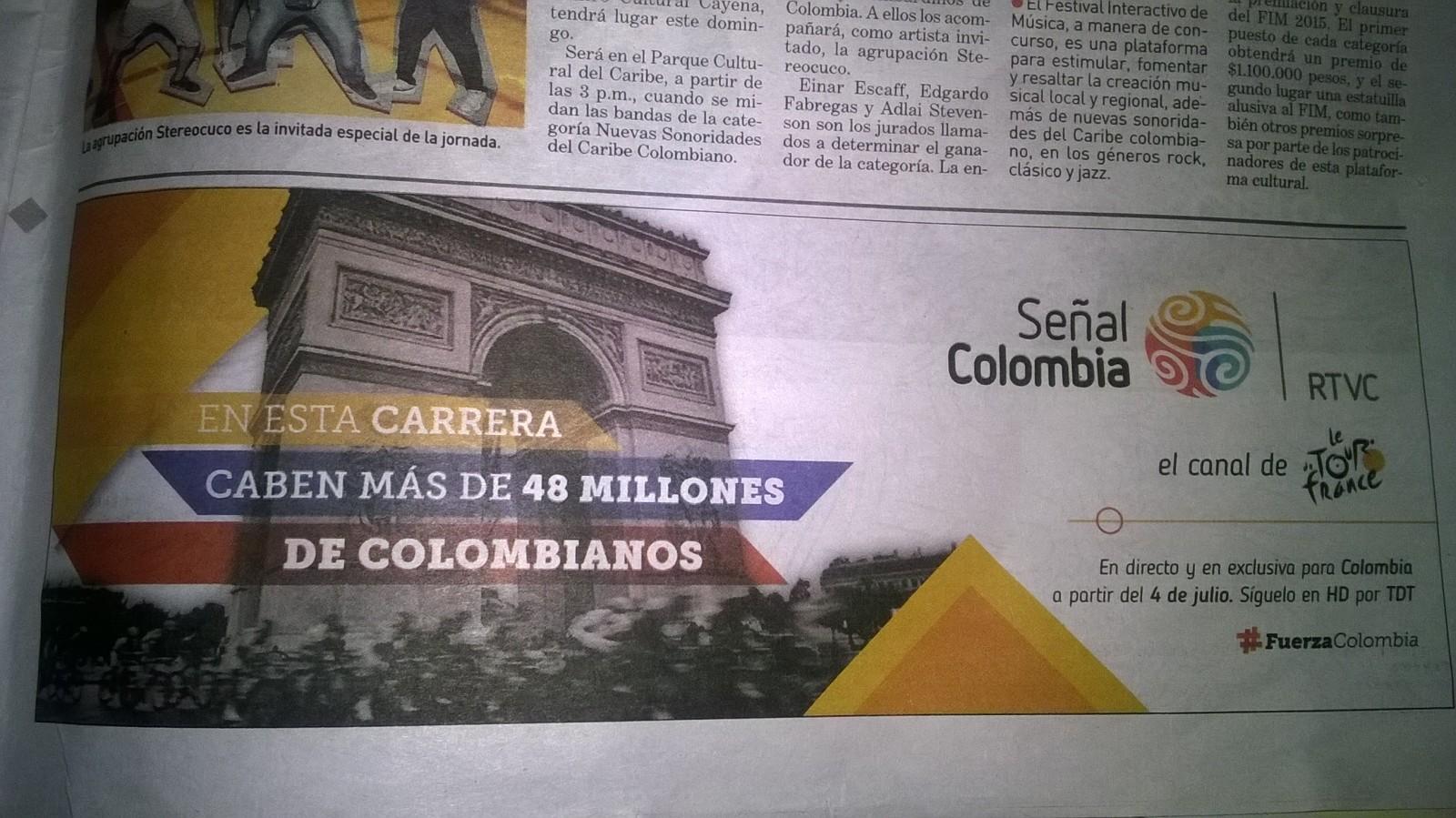 Promoción del Tour de Francia - Señal Colombia 03/Julio/2015