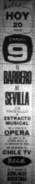 Anuncio del programa: "El Barbero De Sevilla" (1972)