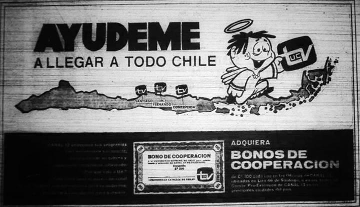 Afiche de Apoyo a Canal 13 UC-TV (Chile, 1972-73)