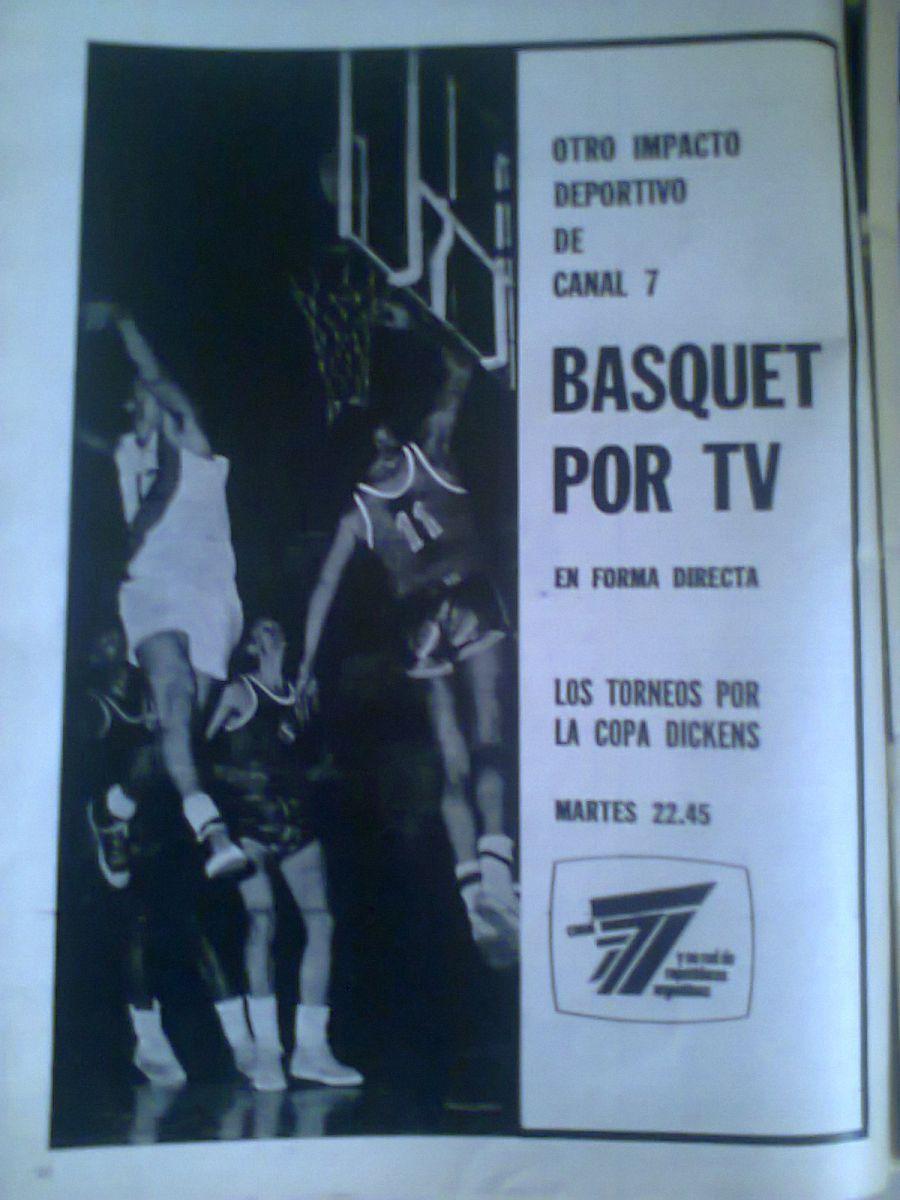 Publicidad Basquet Por TV - Canal 7 - 1969