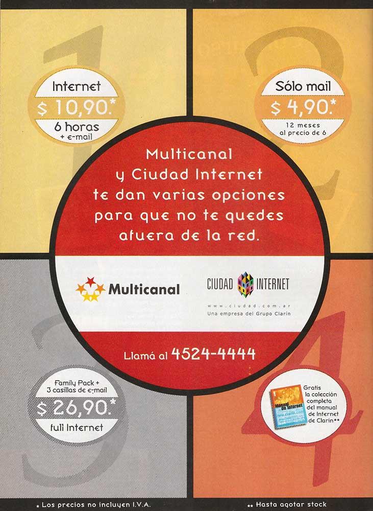 Publicidad Grafica Multicanal Ciudad Digital Internet (1999)