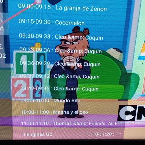 La primera programación  de cartoonito