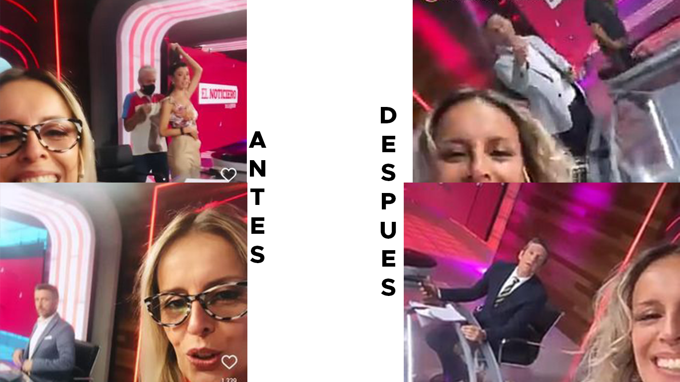 Quitaron una parte importante de la escenografía del estudio de Telefe Noticias