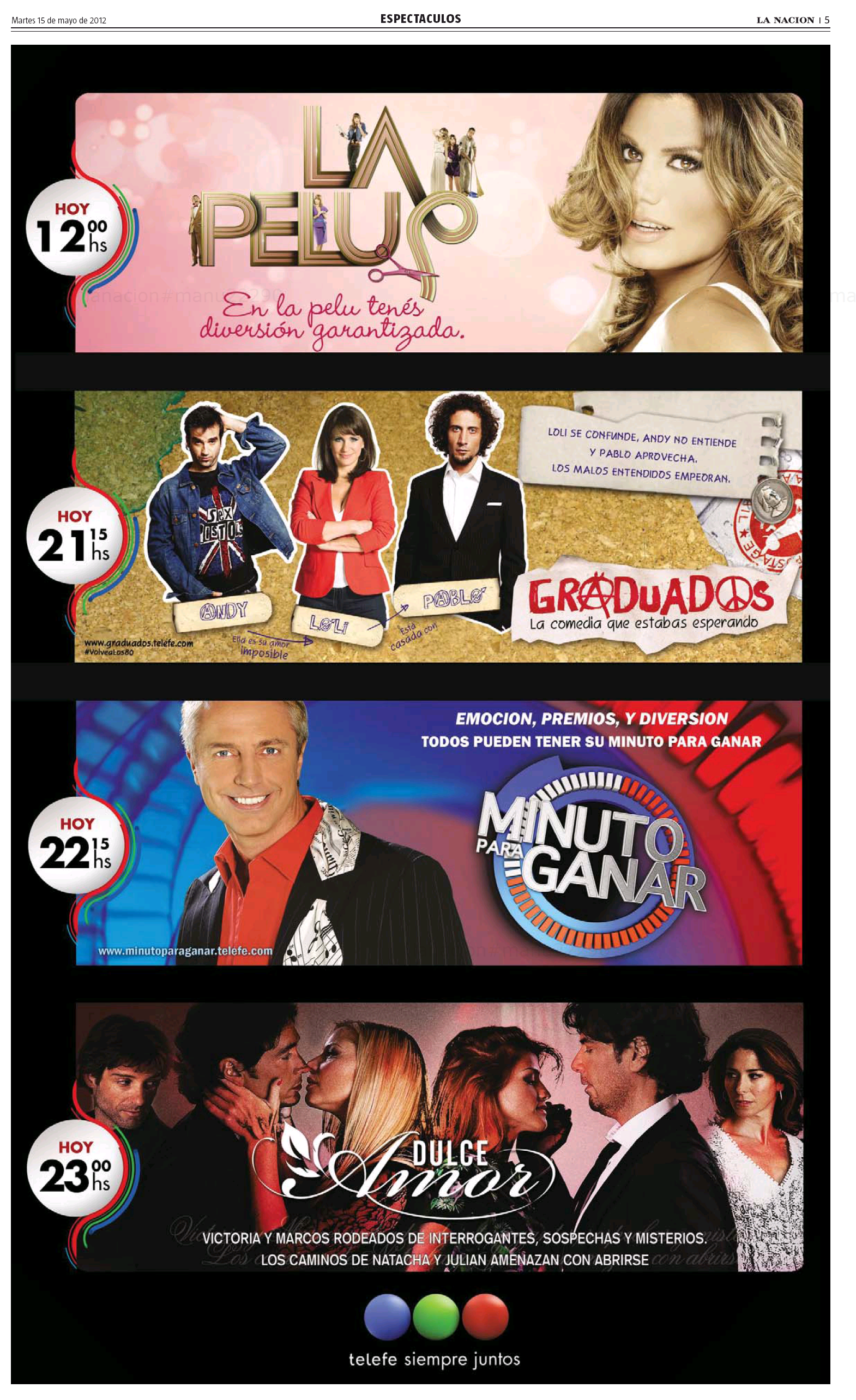 Publicidad gráfica de Telefe (Mayo 2012)