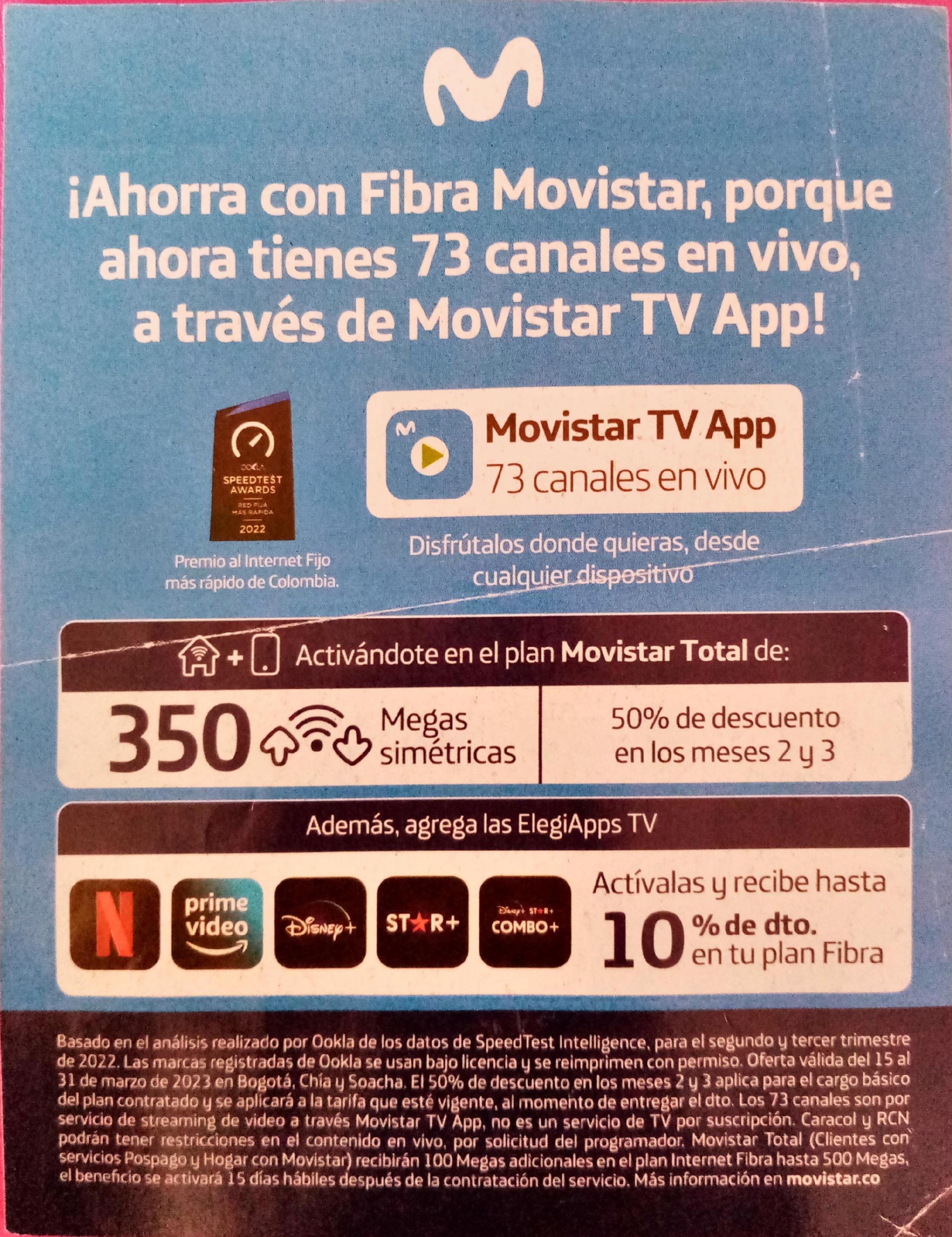 Grilla de canales de Movistar TV App (Colombia) - Página 1