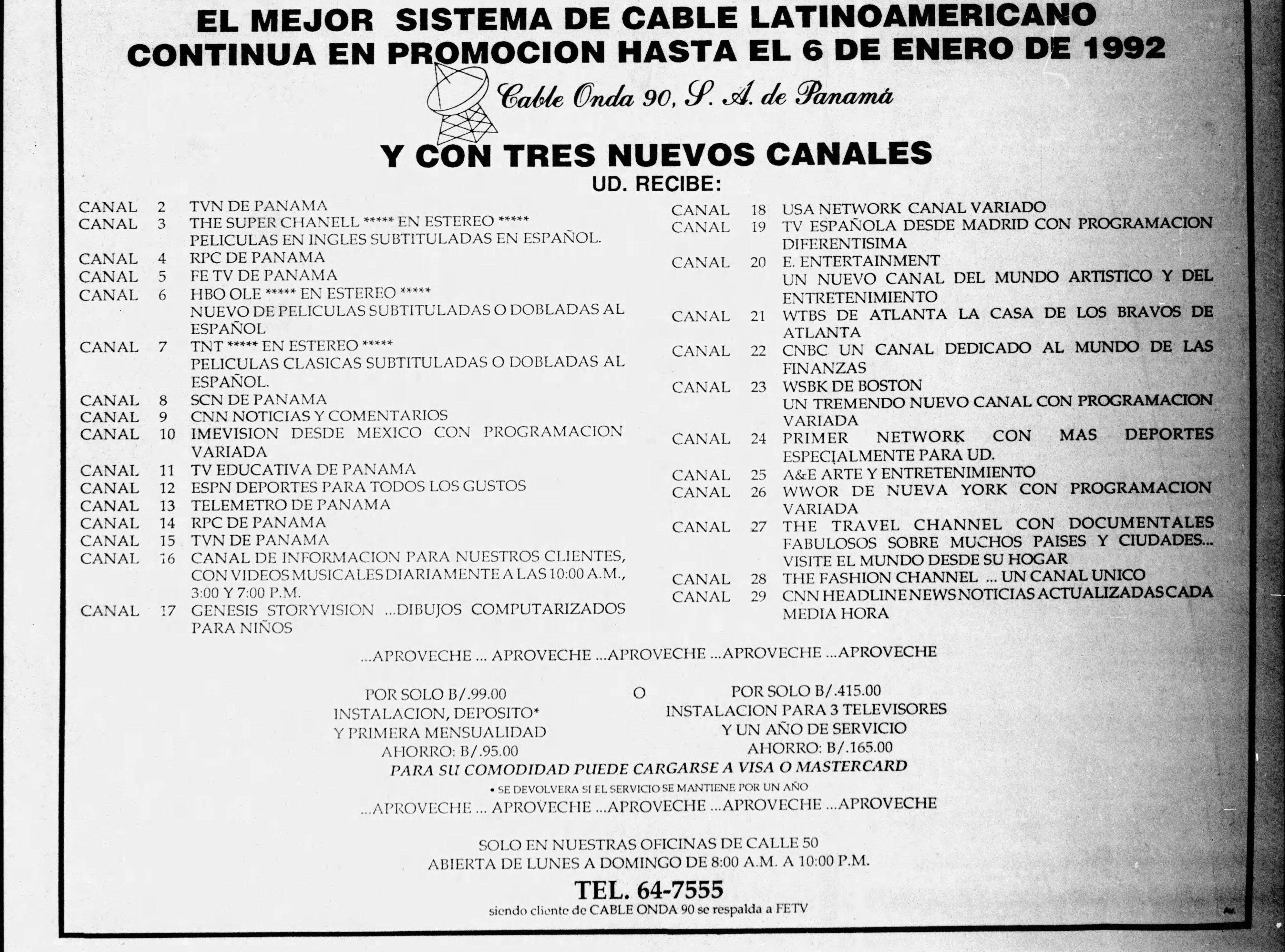 Cable onda 90.