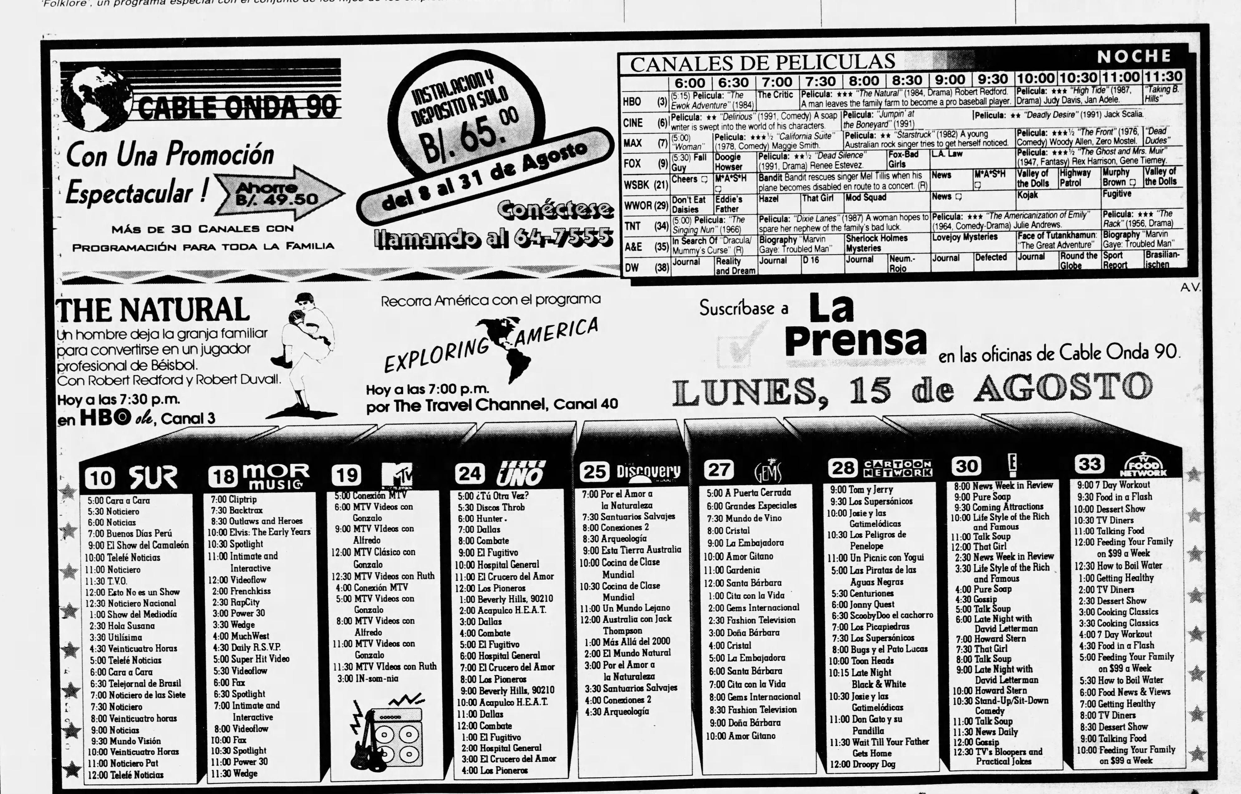 Puublicacion de cable onda 90