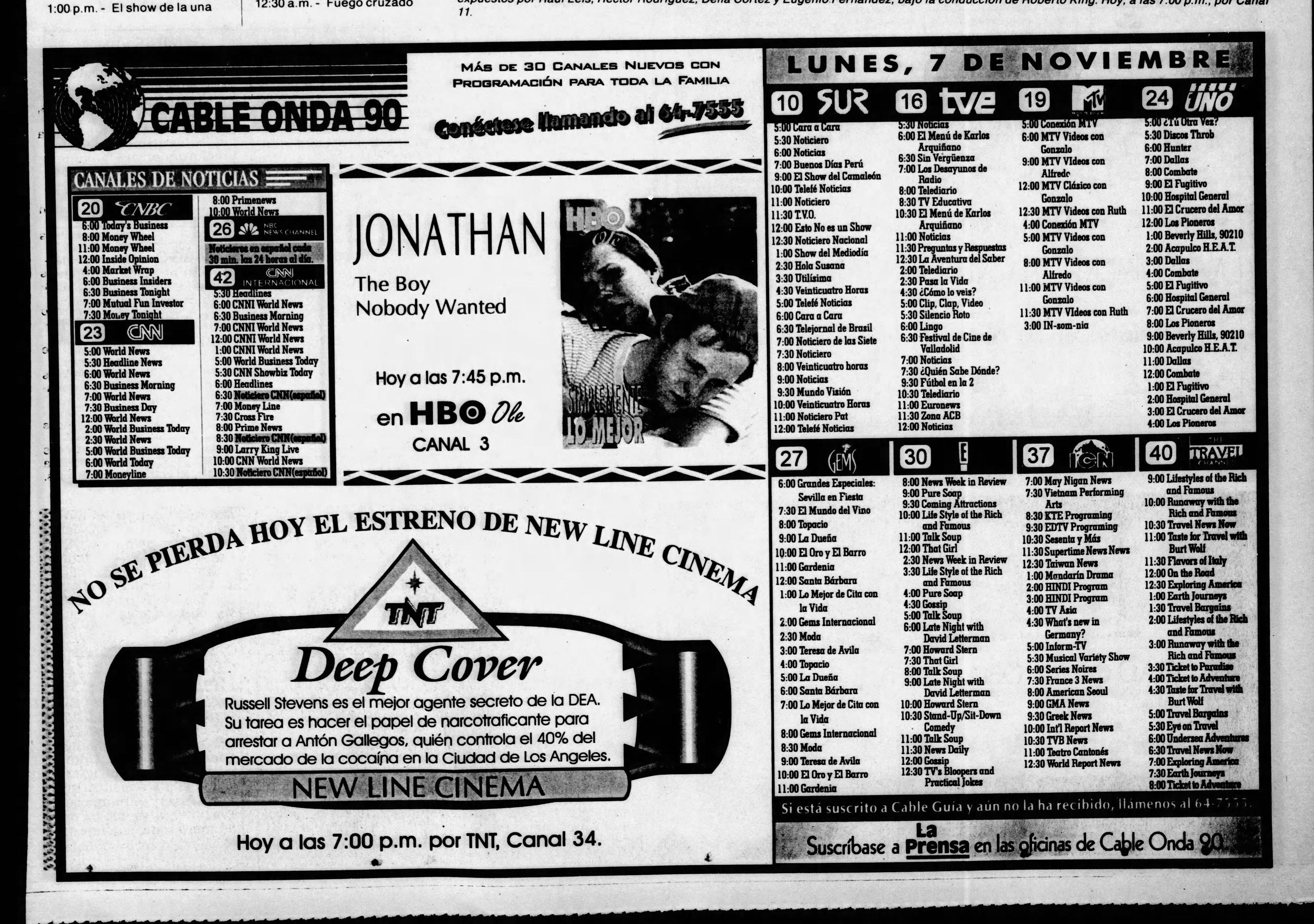 Publicacion de cable onda 90