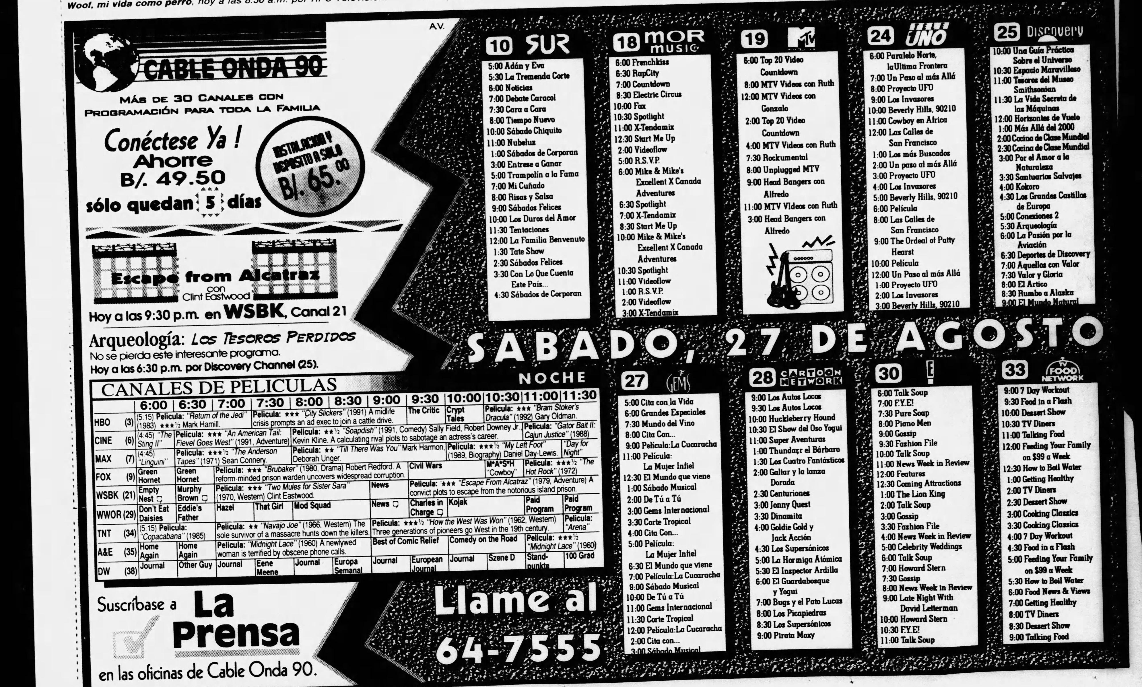 Publicacion de cable onda 90