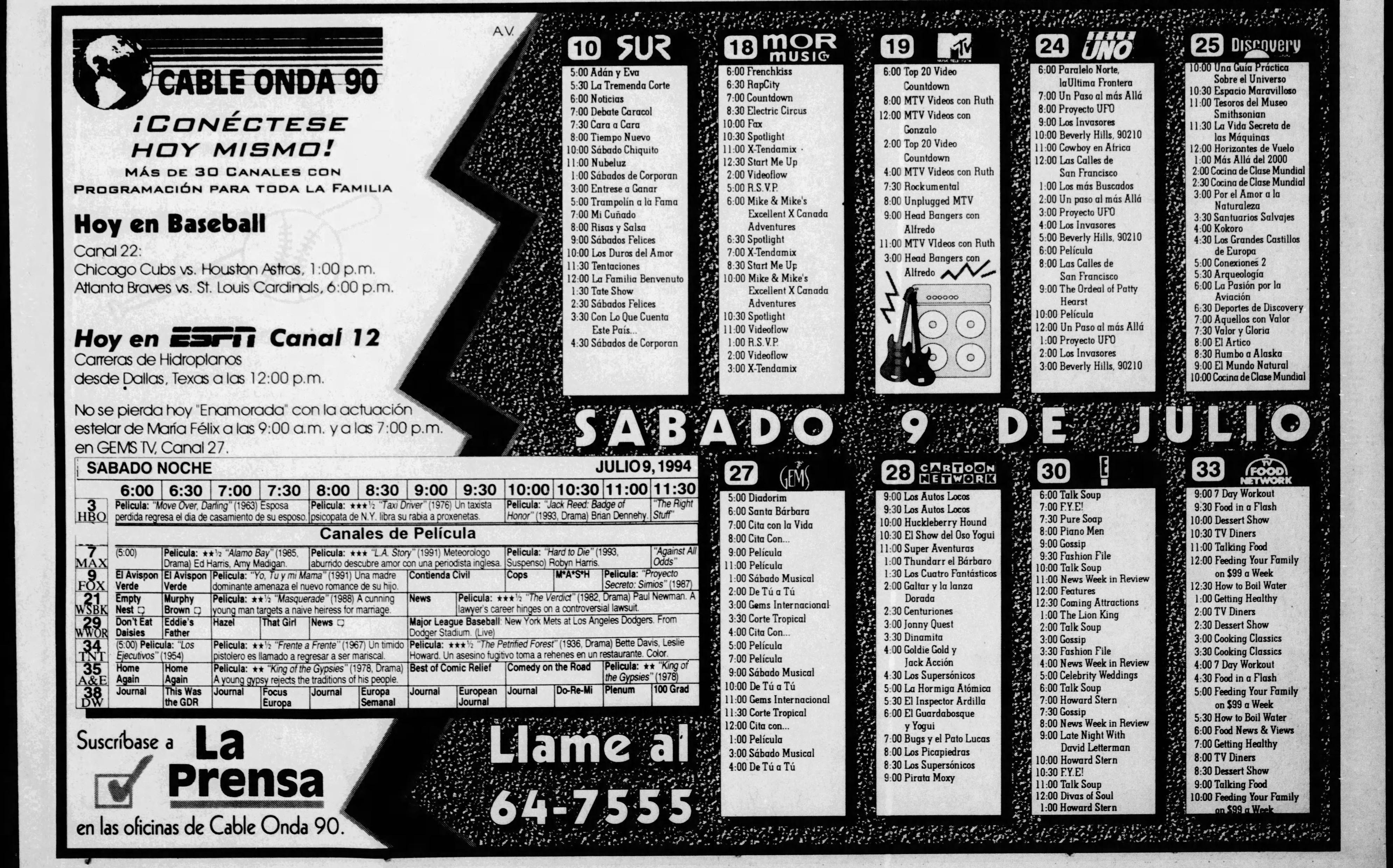 Publicacion de cable onda 90