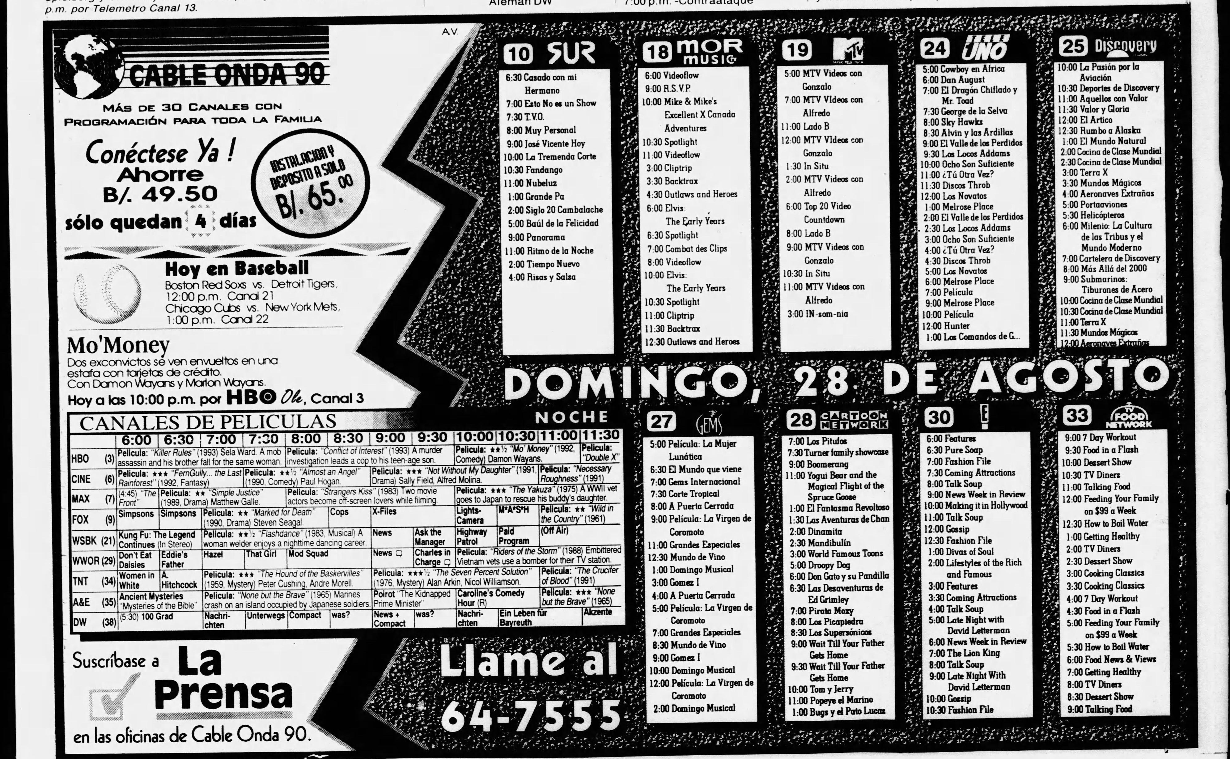 Publicacion de cable onda 90