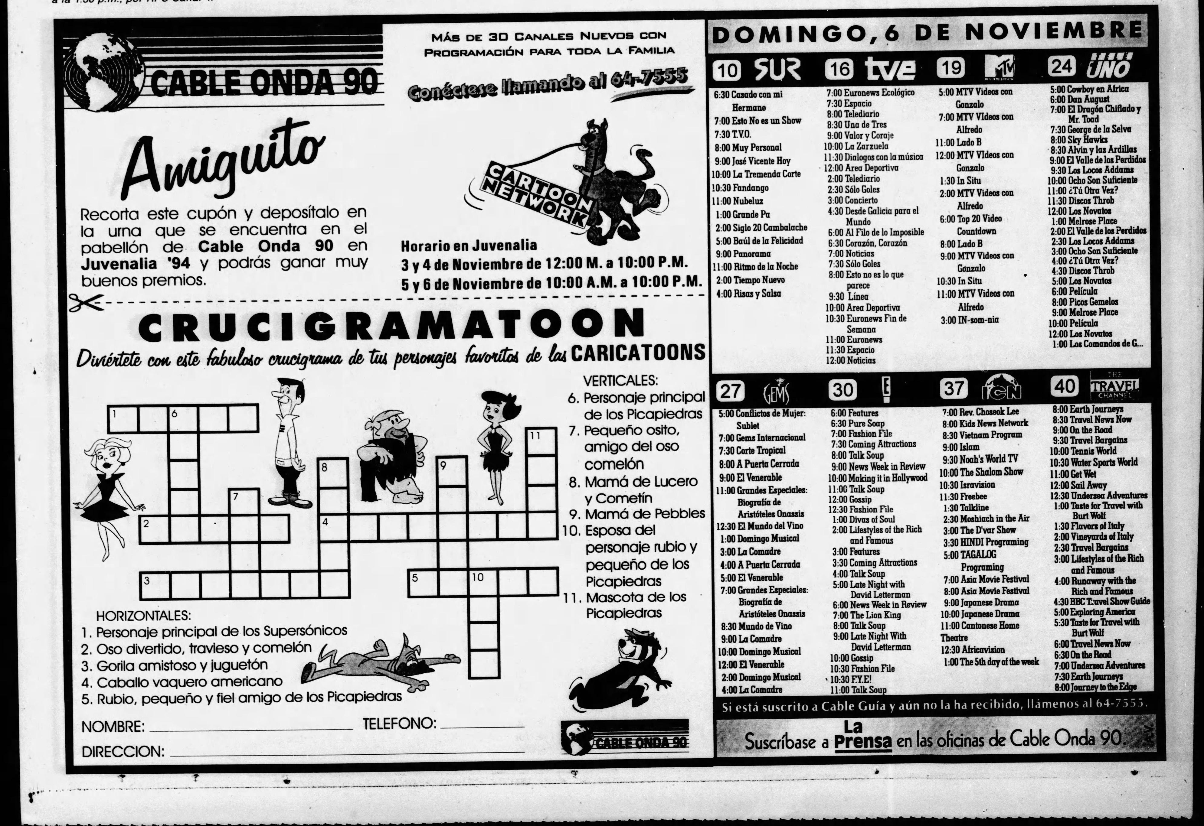 Publicacion de cable onda 90